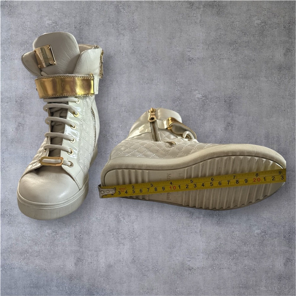 Mariano Fabiani made in Italy Gold Accent High-Top Women's Sneakers - Picture 3 of 8